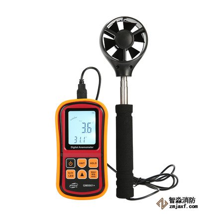 數(shù)字風(fēng)速計量程：0ｍ/ｓ～45ｍ/ｓ；精度：±3％